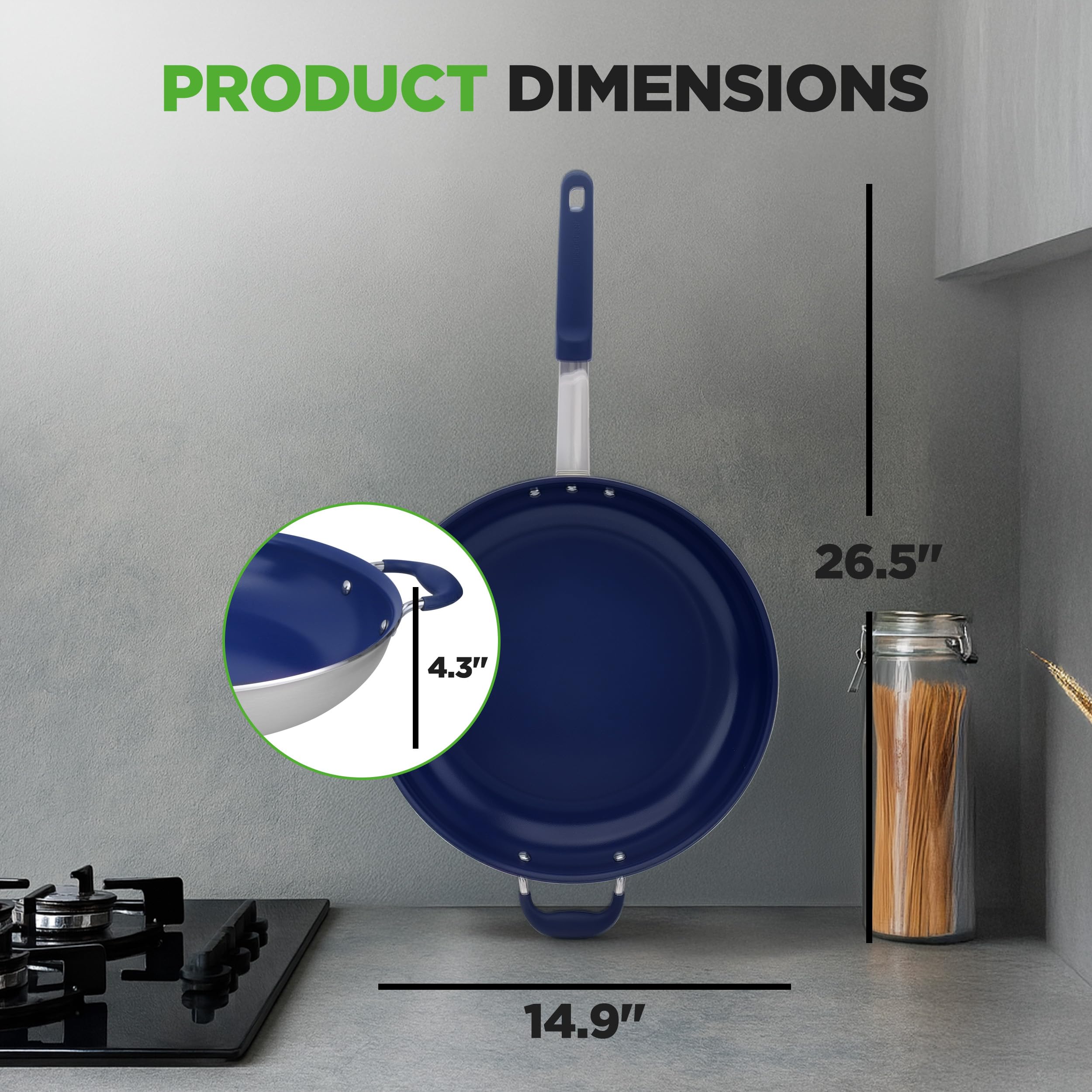 NutriChef comparaison de taille montrant l'espace utile pour plats familiaux