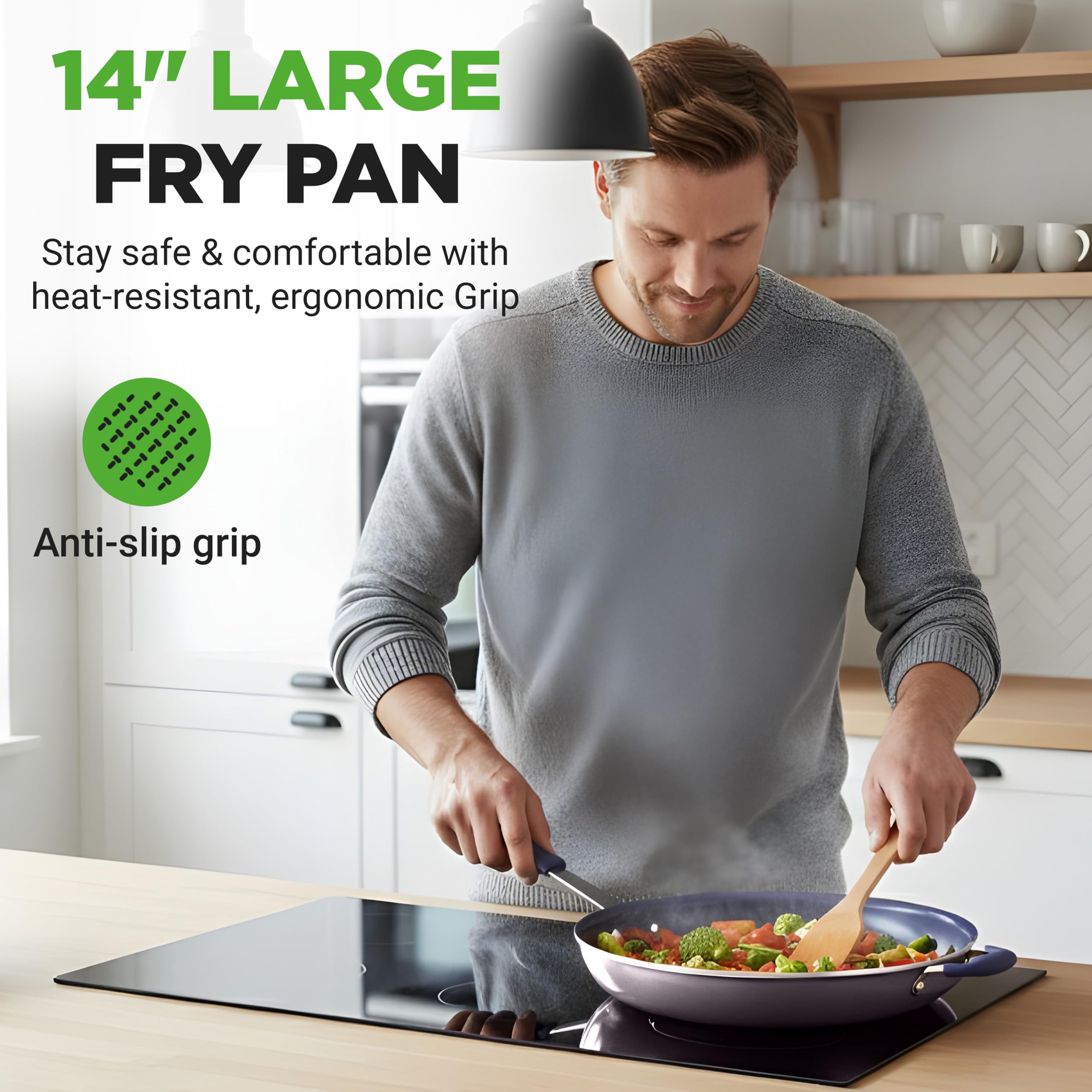 NutriChef fond induction illustrant la diffusion uniforme de la chaleur