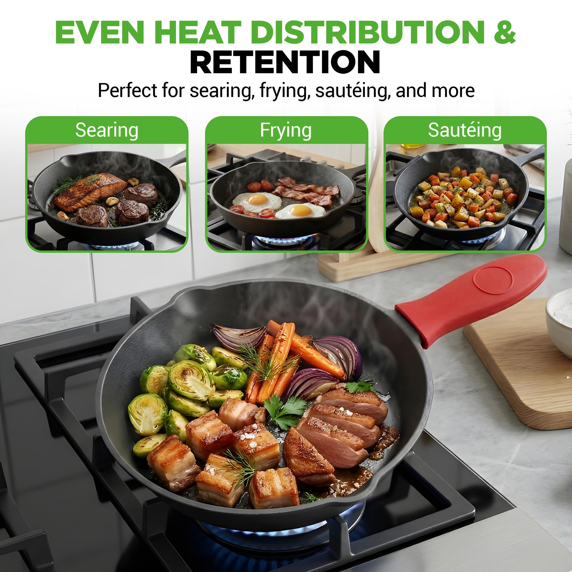 NutriChef trois tailles 8 10 12 pour portions variées et flexibilité