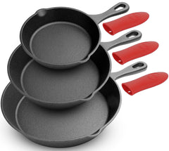 NutriChef poêles fonte ensemble devant montrant robustesse et polyvalence