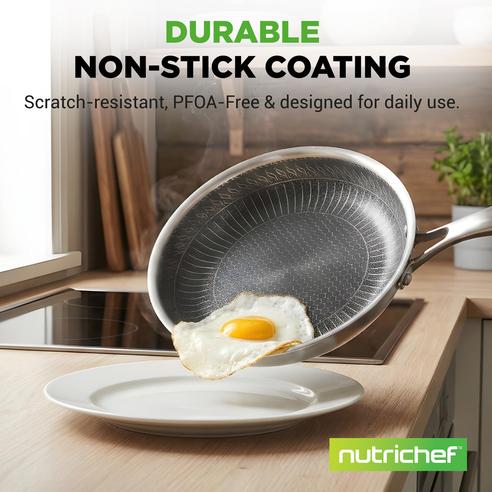 Image NutriChef poignée rivetée en inox pour prise sûre et durable
