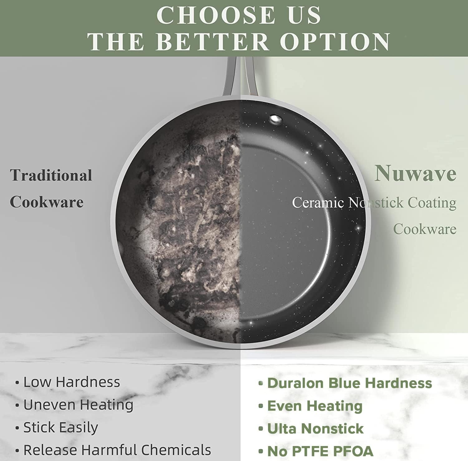Nuwave comparaison taille avec une main montrant légèreté et maniabilité
