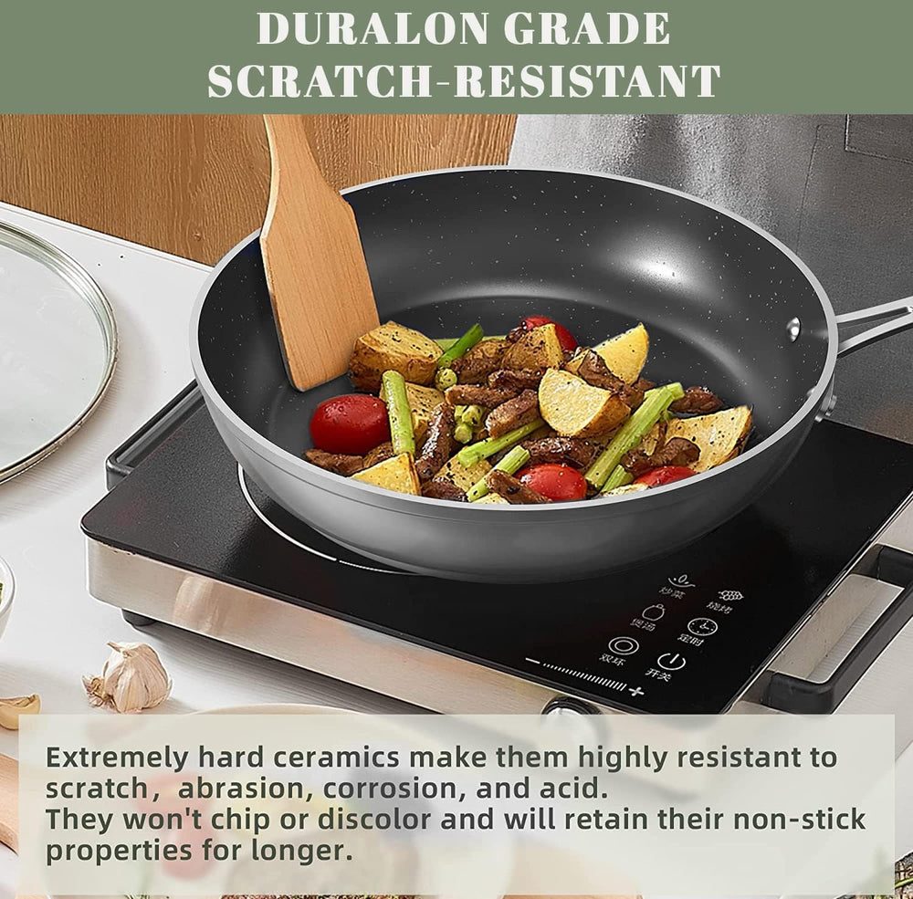 Nuwave poignée ergonomique montrant confort de prise et contrôle pendant cuisson