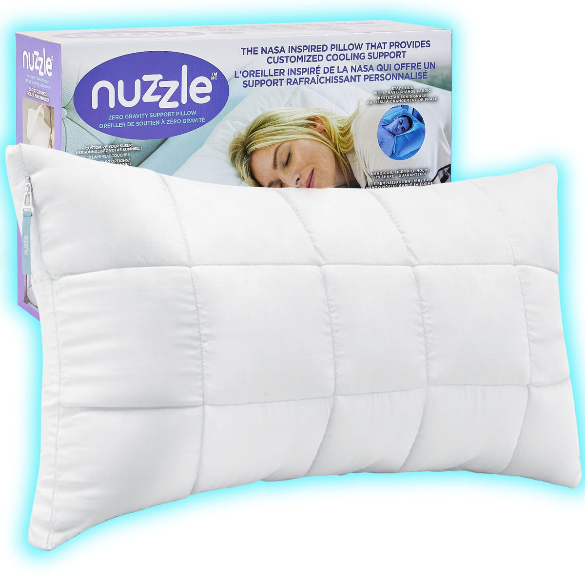 Nuzzle oreiller face avant avec emballage élégant pour confort hôtelier