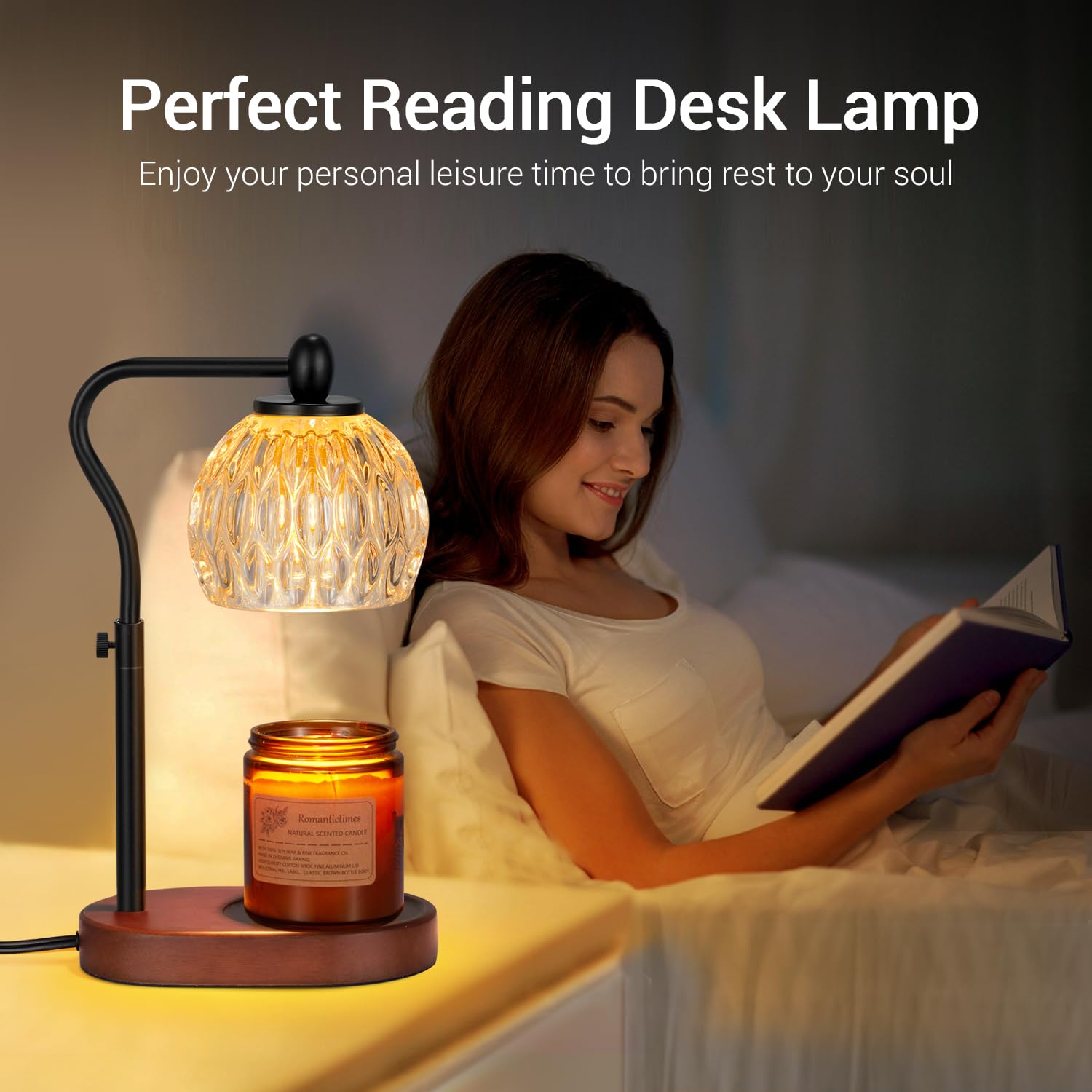 NVRGIUP lampe chauffe-cire en situation avec bougie diffuseur d’arôme sans flamme