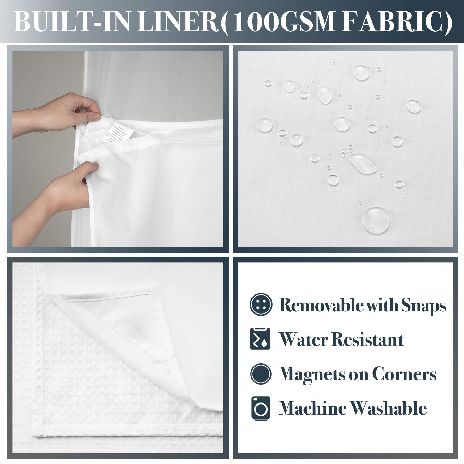 N&Y HOME fenêtre en mesh laissant passer la lumière pour une douche spa