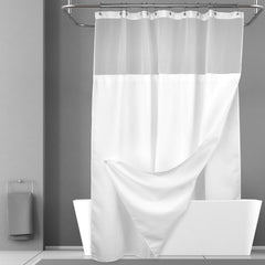 N&Y HOME rideau de douche blanc en situation prêt à poser offrant un style hôtelier