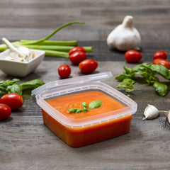NYHI contenant rempli de soupe pour transport sécurisé et portion pratique