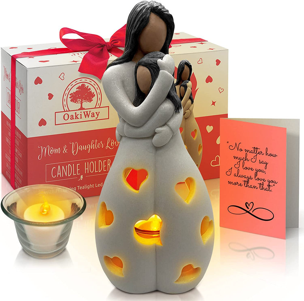 OakiWay statuette mère-fille face montrant affection et décor chaleureux