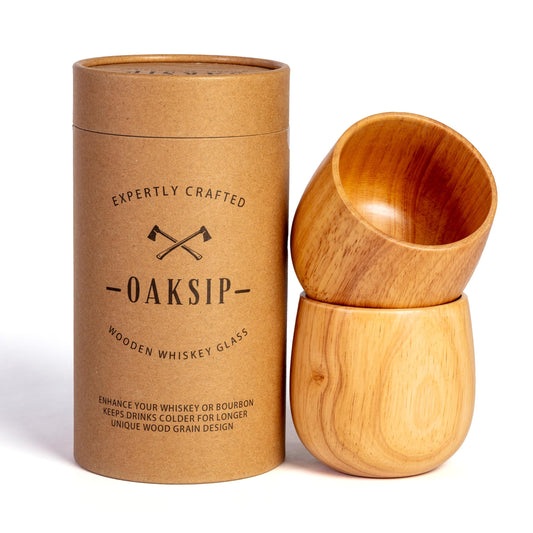 Oaksip verre en bois face montrant design robuste et élégance