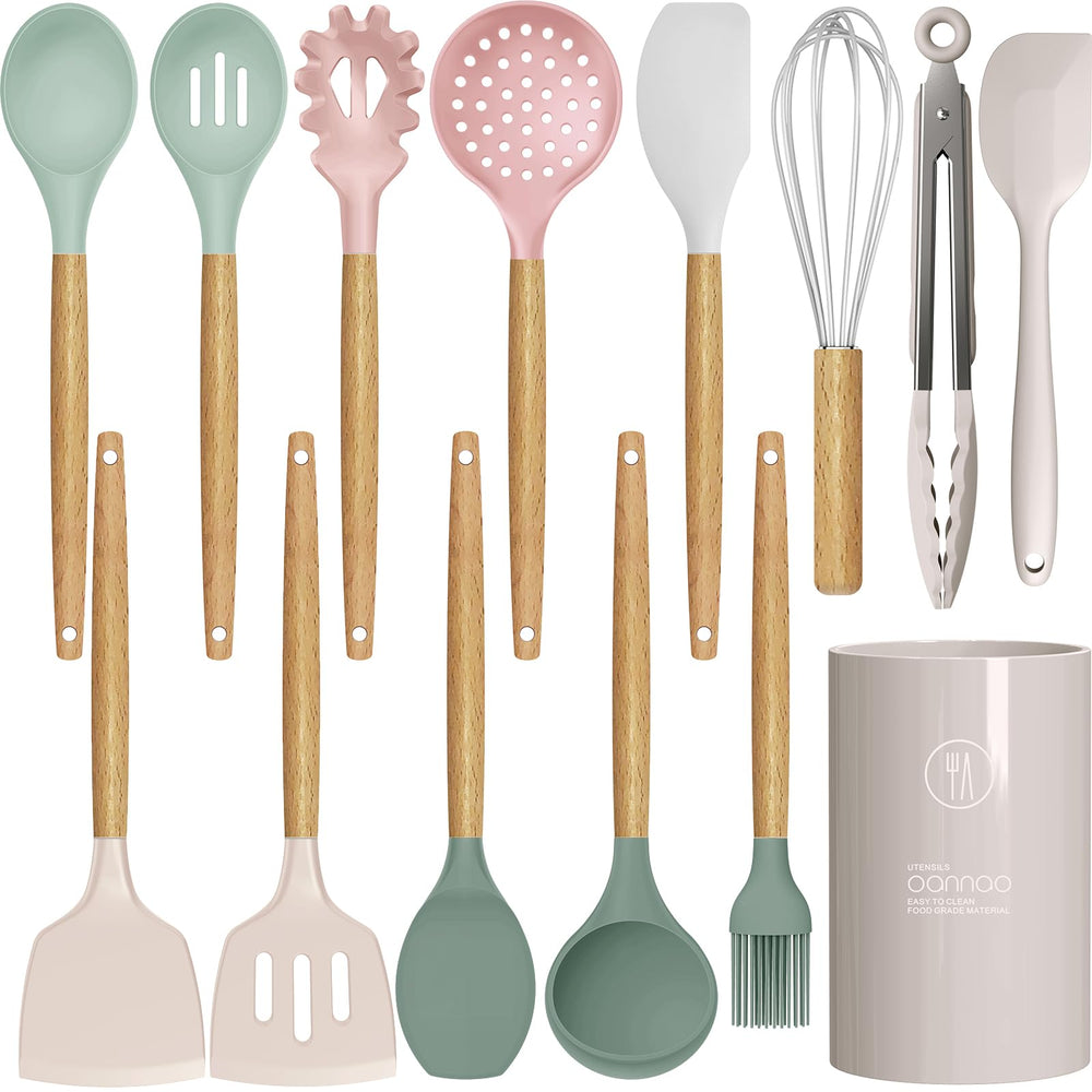 oannao set complet en silicone montrant les outils et bénéfice protection des poêles