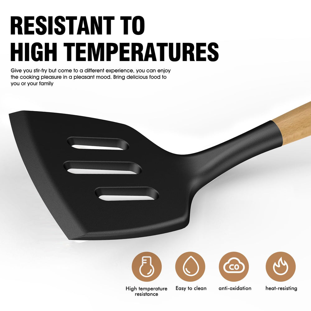 oannao spatule en silicone utilisée sur poêle antiadhésive sûre