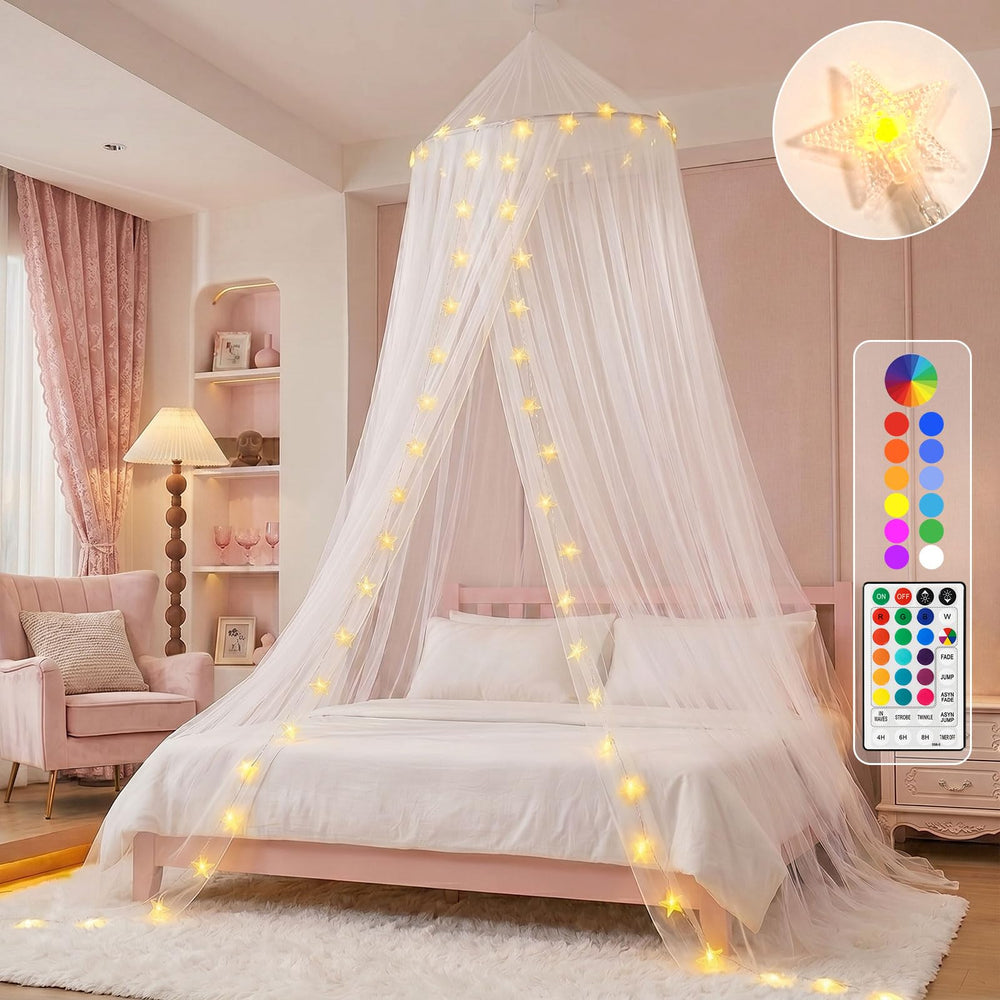 Obrecis vue avant de la tente de lit avec dôme pour décor princesse et confort