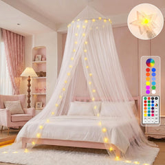 Obrecis vue avant de la tente de lit avec dôme pour décor princesse et confort