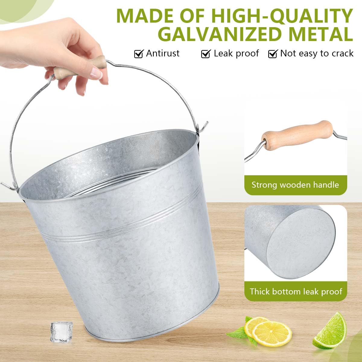 OBTANIM seau rempli de glace et bouteilles gardant boissons fraîches lors d'une fête