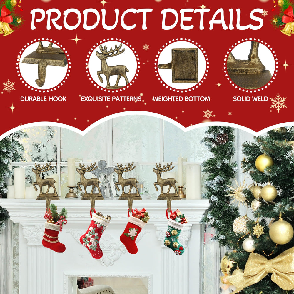 OCTERIC ensemble de quatre porte-chaussettes prêts à décorer un manteau de Noël