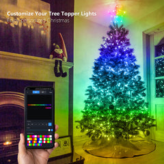 ODEETRONIC étoile illuminée RGB montrant couleurs changeantes festives