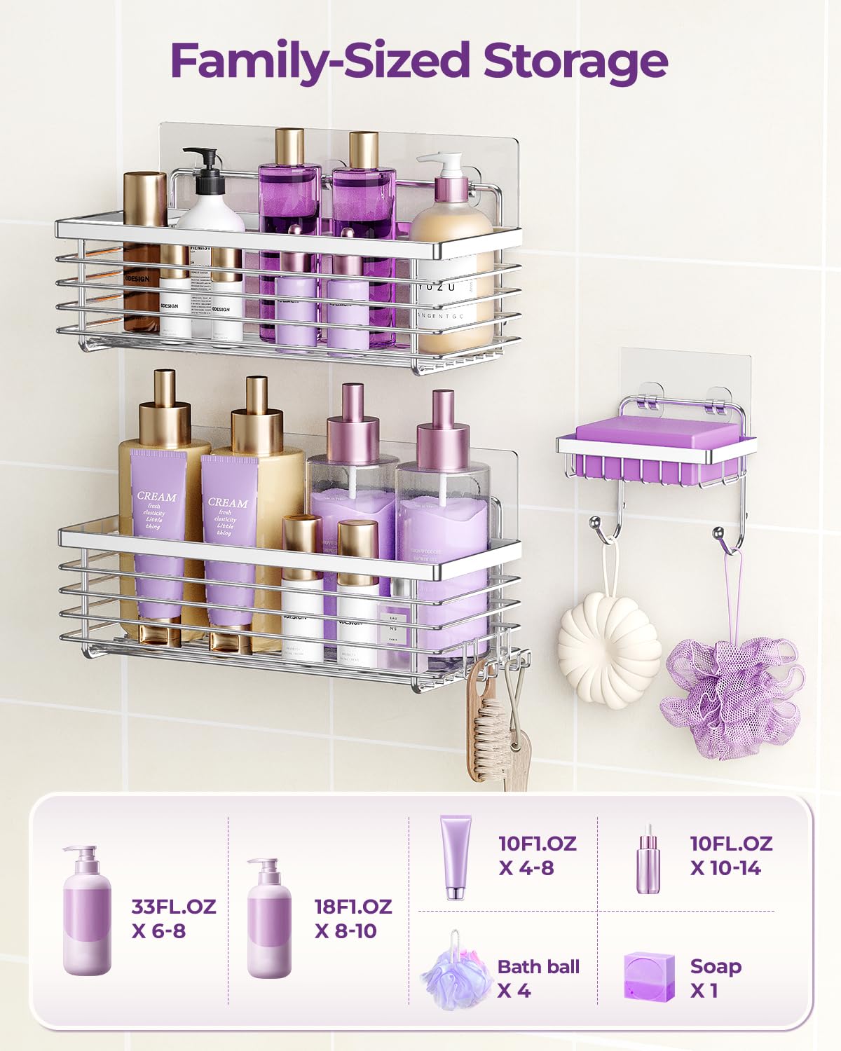 ODesign porte-shampoing en situation dans une douche illustrant organisation pratique