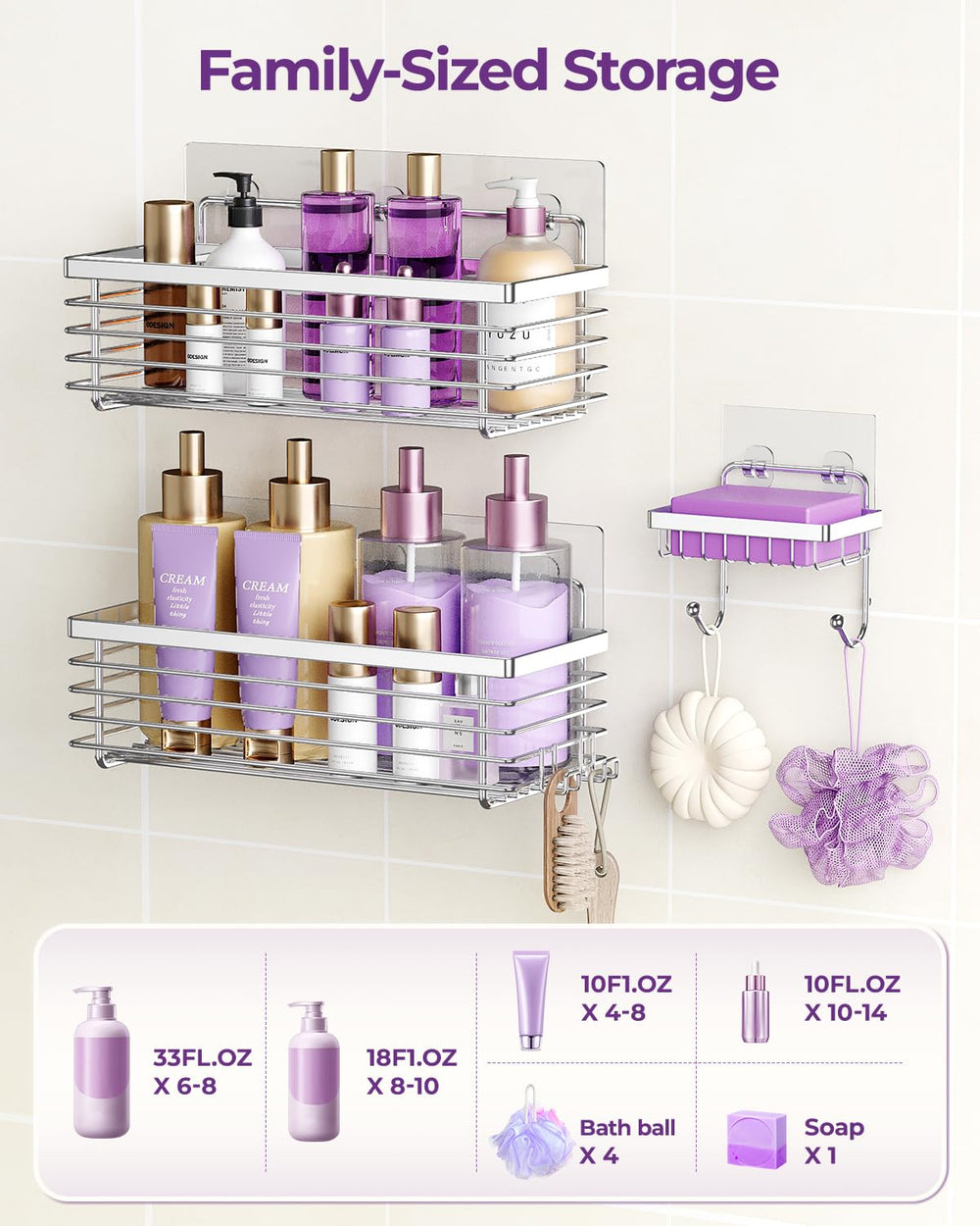 ODesign porte-shampoing en situation dans une douche illustrant organisation pratique