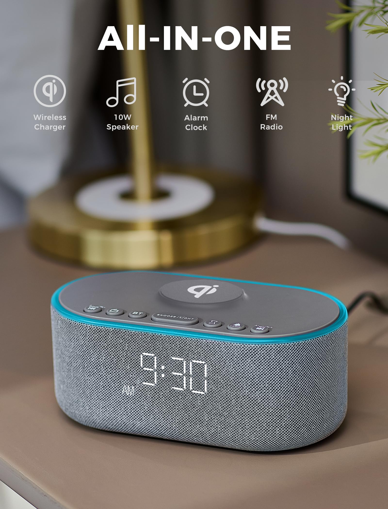 Odokee gros plan du pad Qi 10W, recharge sans fil rapide