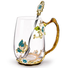 OEAGO tasse face avant en verre émaillé, élégance pour offrir