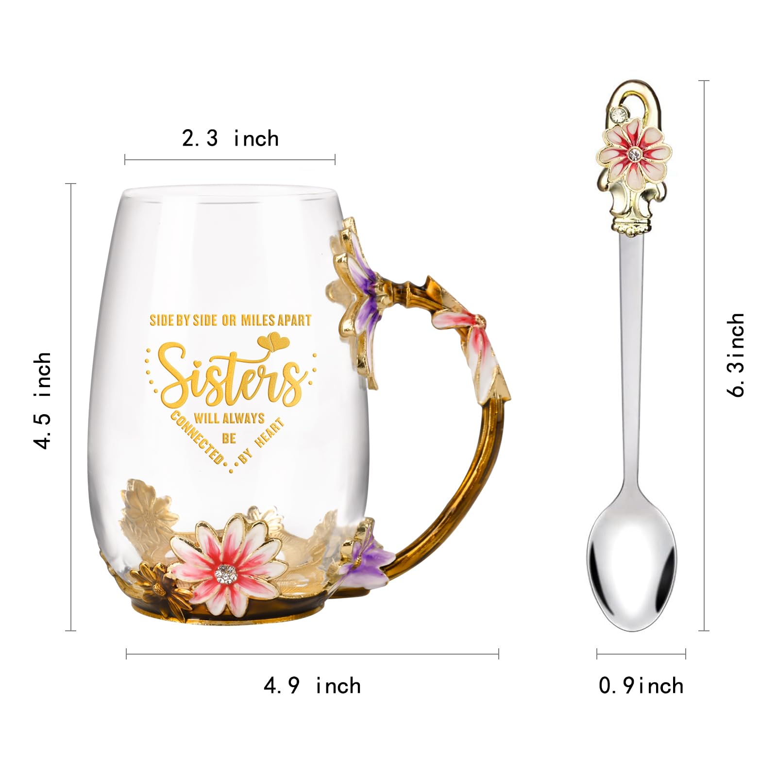 OEAGO gros plan fleurs 3D sur tasse, finition durable