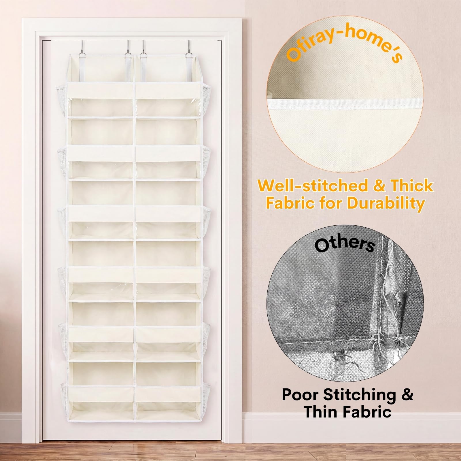 Ofiray-home détail du tissu non tissé montrant matériau durable et aéré