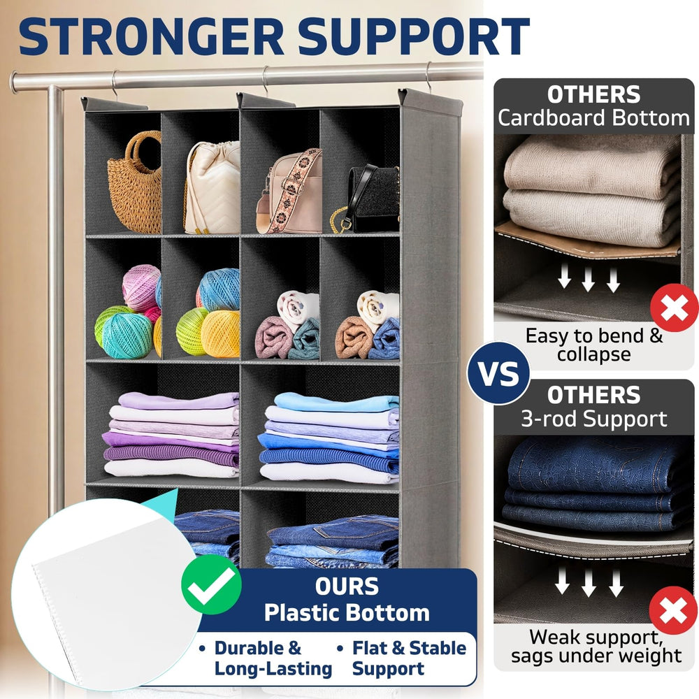 ofiray-home étagères chargées de pulls et jeans pour organisation efficace