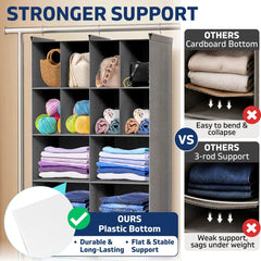 ofiray-home étagères chargées de pulls et jeans pour organisation efficace