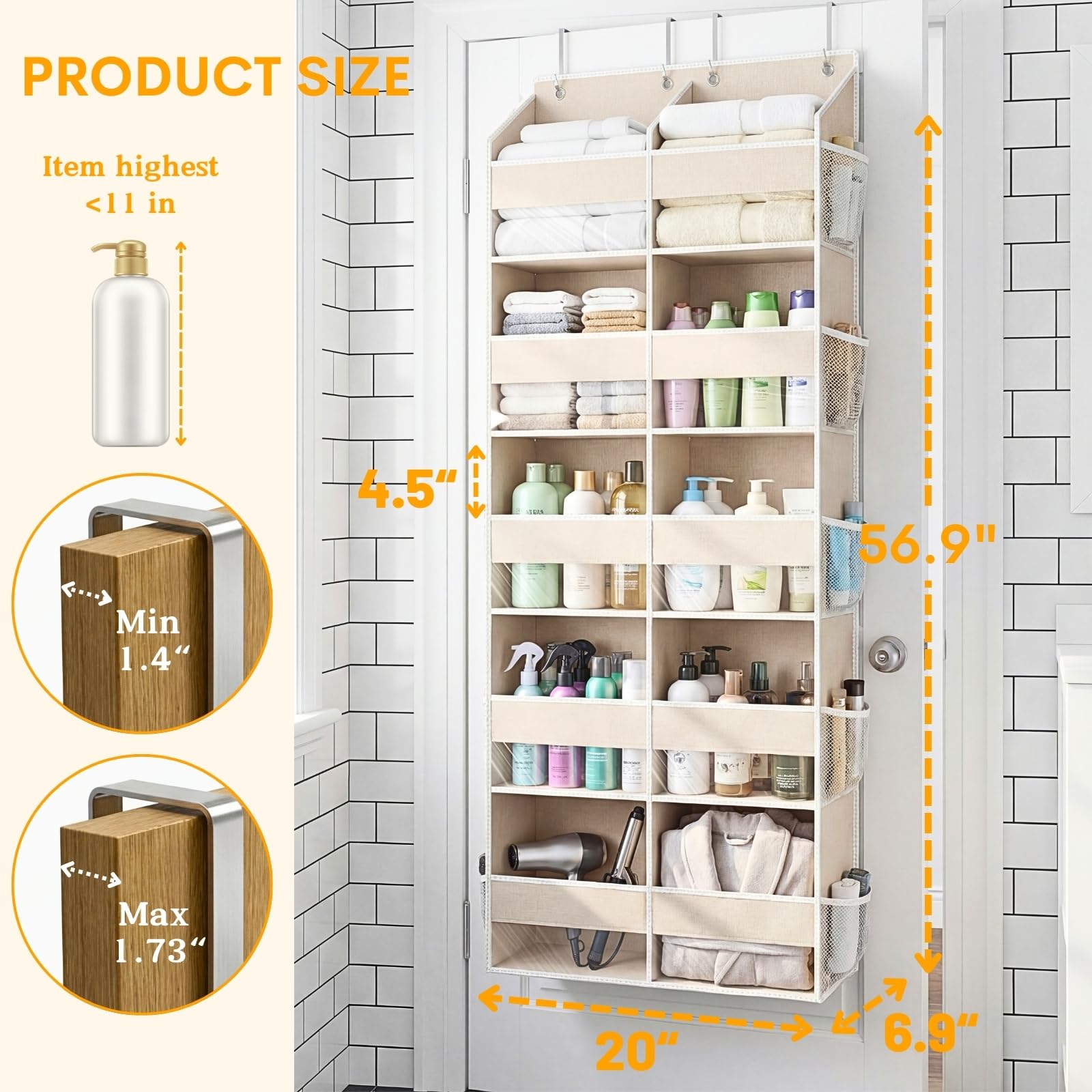 ofiray-home poches mesh latérales pour petits objets à portée de main