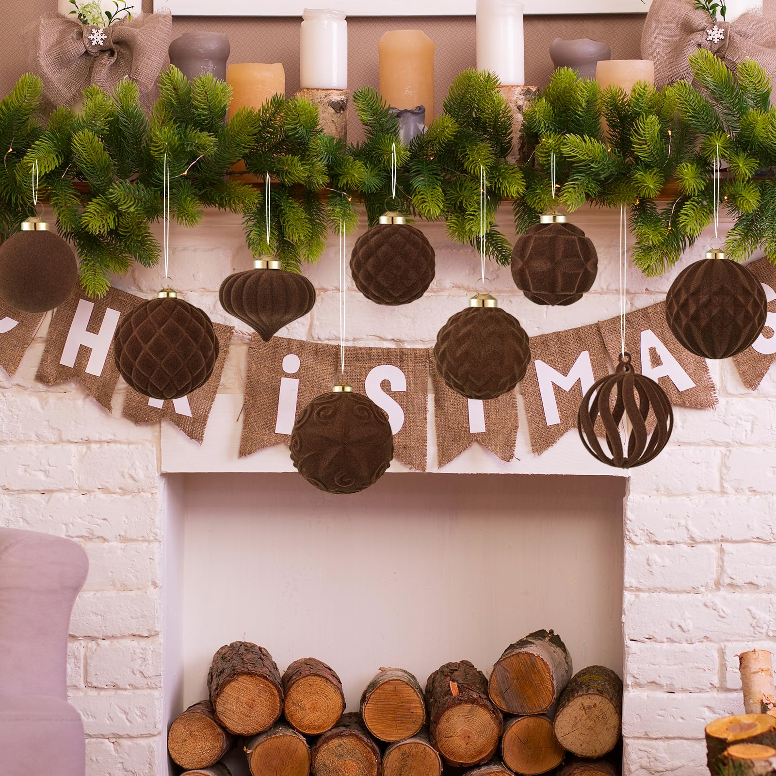 Ohapishop boule velours suspendue au sapin, tenue sécurisée