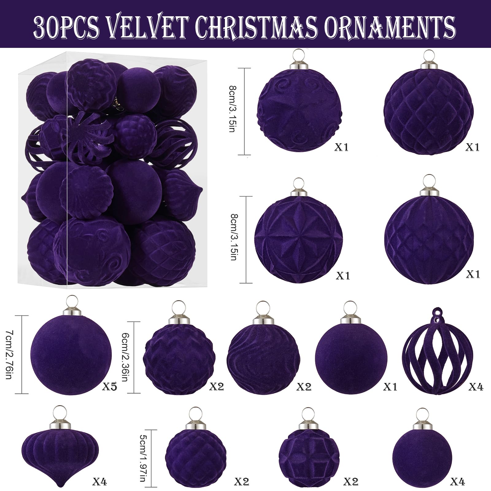 Ohapishop ensemble de boules multi-tailles violet harmonise décor