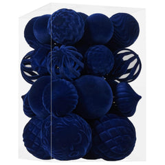 Ohapishop vue avant du paquet de 30 boules velours bleu, présentation élégante