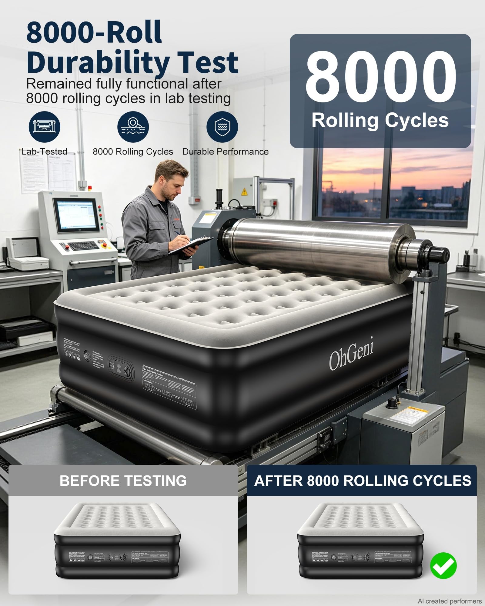 OhGeni matelas gonflé dans chambre apportant confort immédiat
