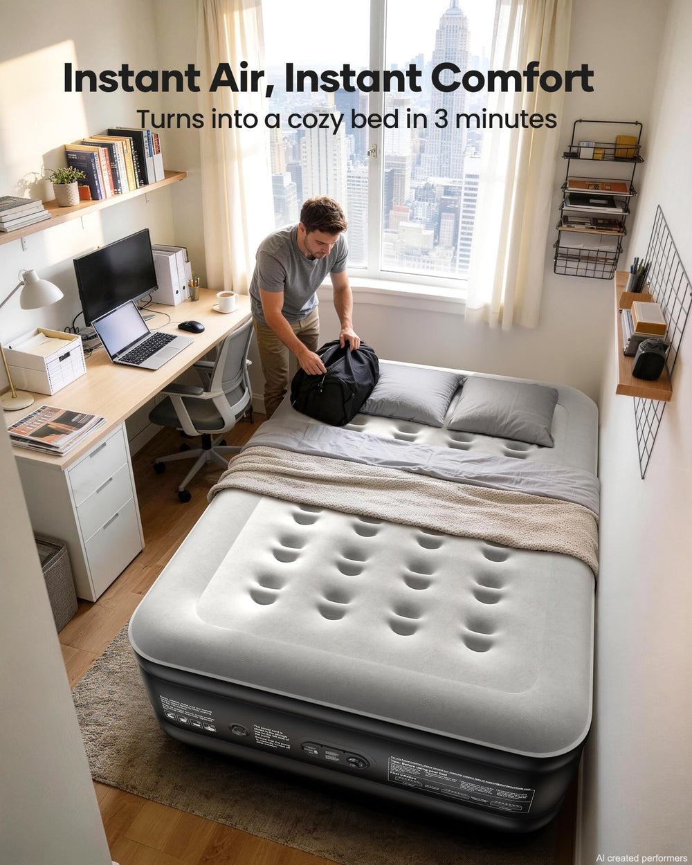 OhGeni matelas installé dans chambre invité pour accueil confortable