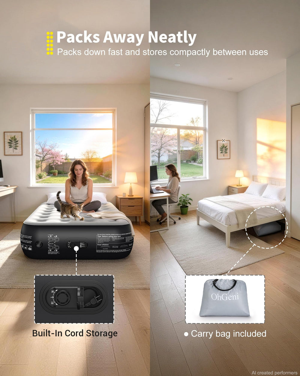 OhGeni matelas en chambre d'amis pour solution couchage compacte