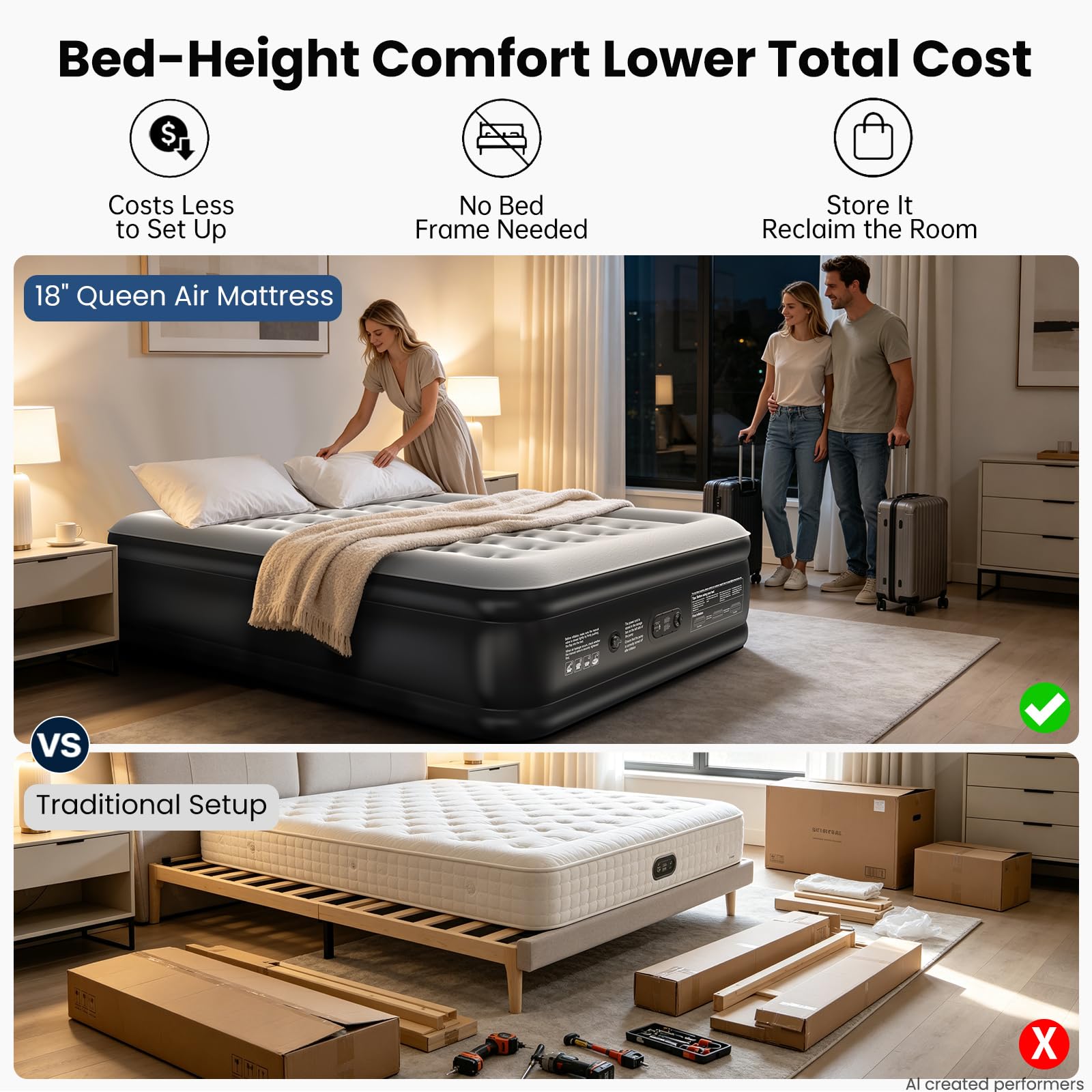 OhGeni matelas en usage deux personnes offrant stabilité et confort partagé