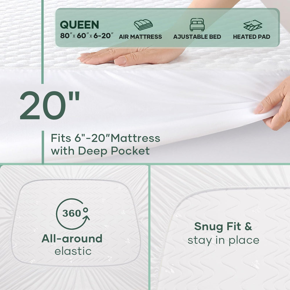 OhGeni housse posée taille Queen avec comparaison d'échelle pour vérification des mesures