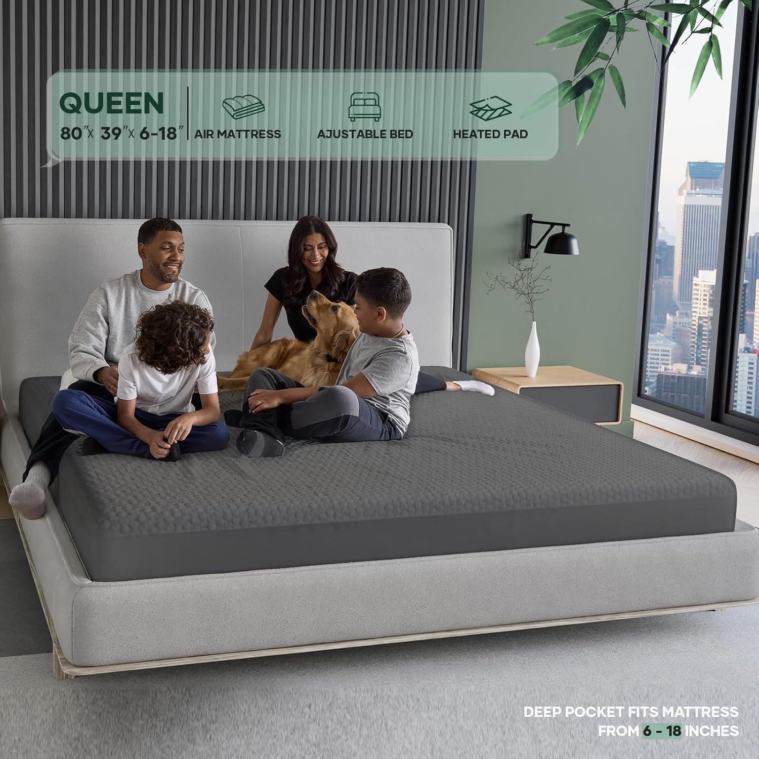 OhGeni protège-matelas en situation sur lit d'enfant protégeant contre les accidents