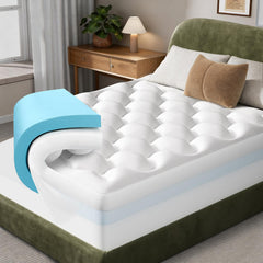 OhGeni surmatelas face avant montrant style et maintien du lit