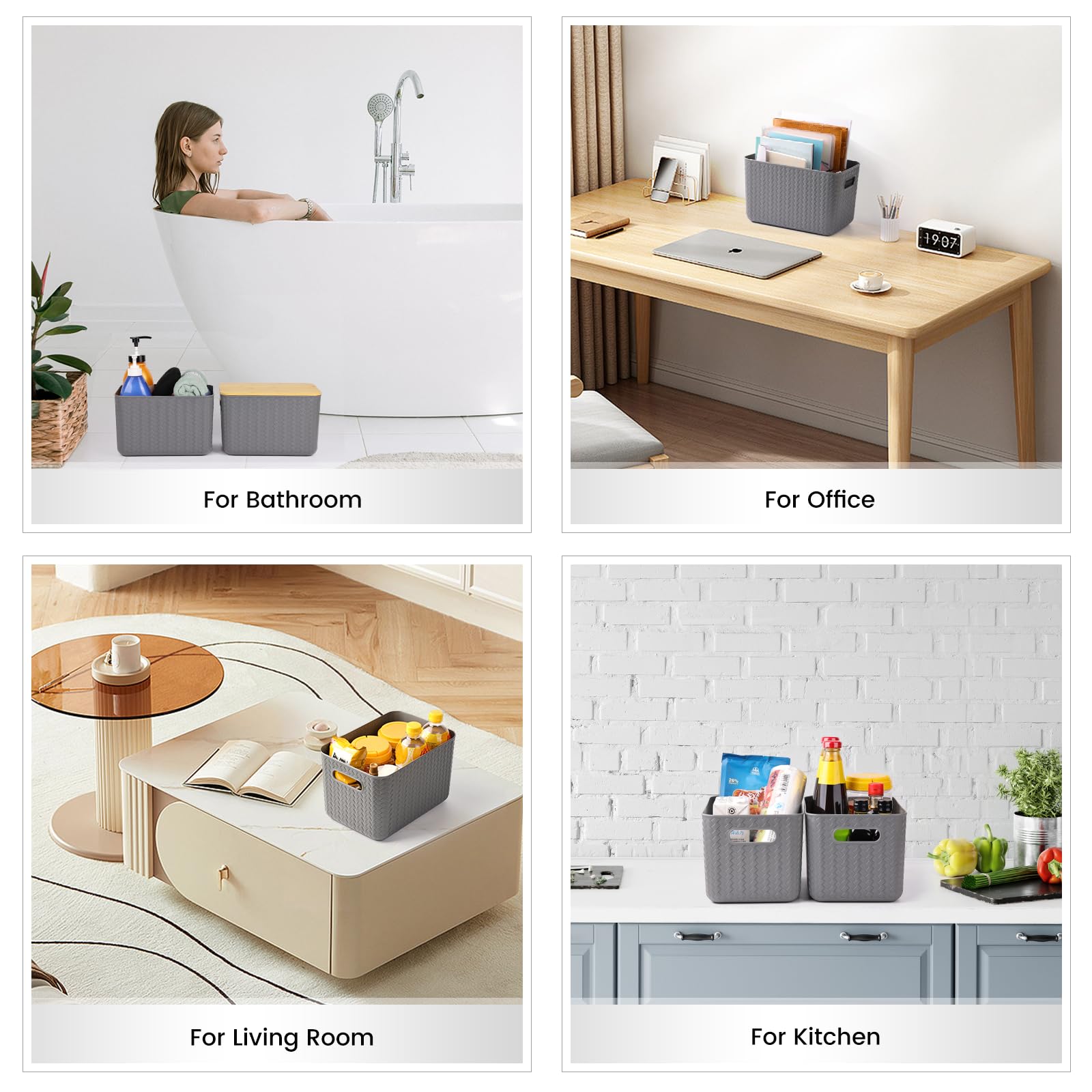 Ohmlove panier intégré dans une déco de salle montrant rangement soigné