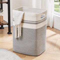OIAHOMY vue frontale du panier gris montrant capacité et design pratique