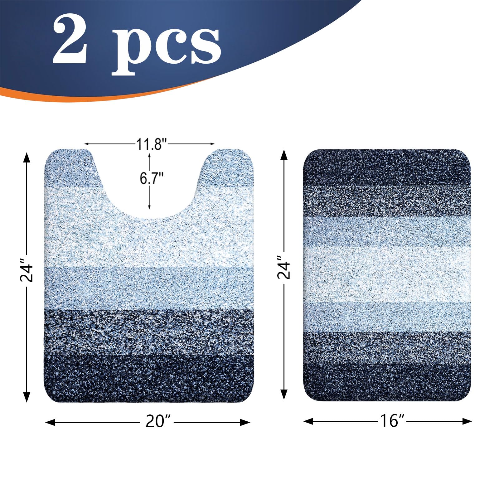 OLANLY tapis contour en U placé devant toilettes, ajustement et style coordonné