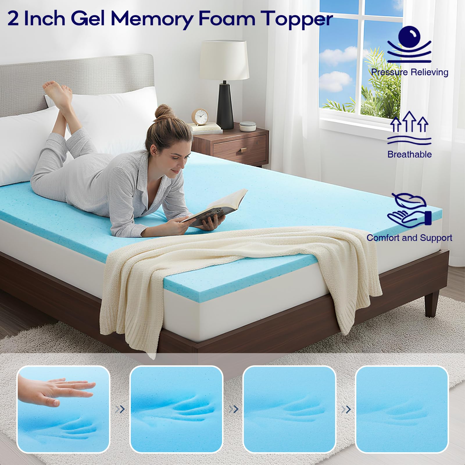 OLANLY jupe profonde et élastique à 360° assurant maintien stable sur le matelas