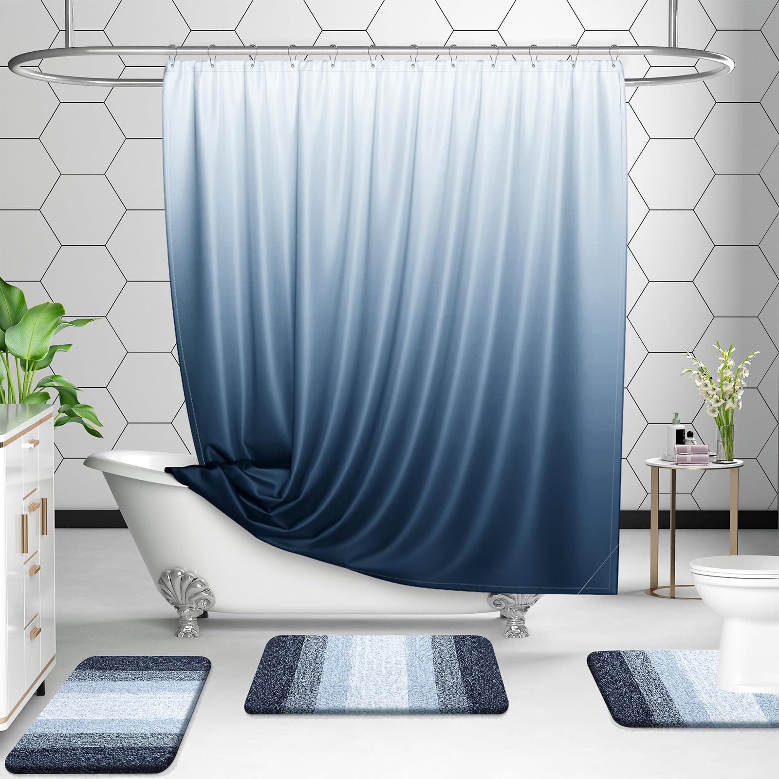 OLANLY ensemble de deux tapis dans une salle de bains stylée, look assorti