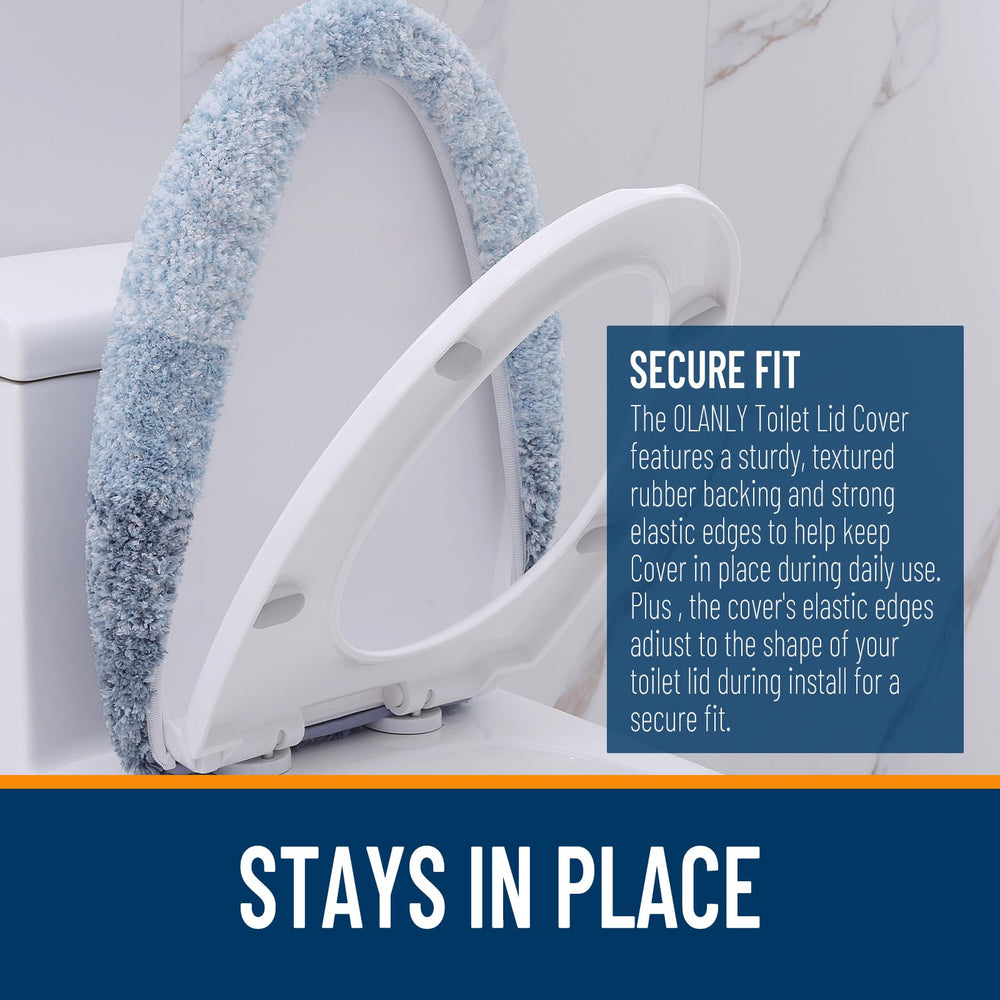 OLANLY housse posée sur toilette dans salle de bain moderne pour confort pratique