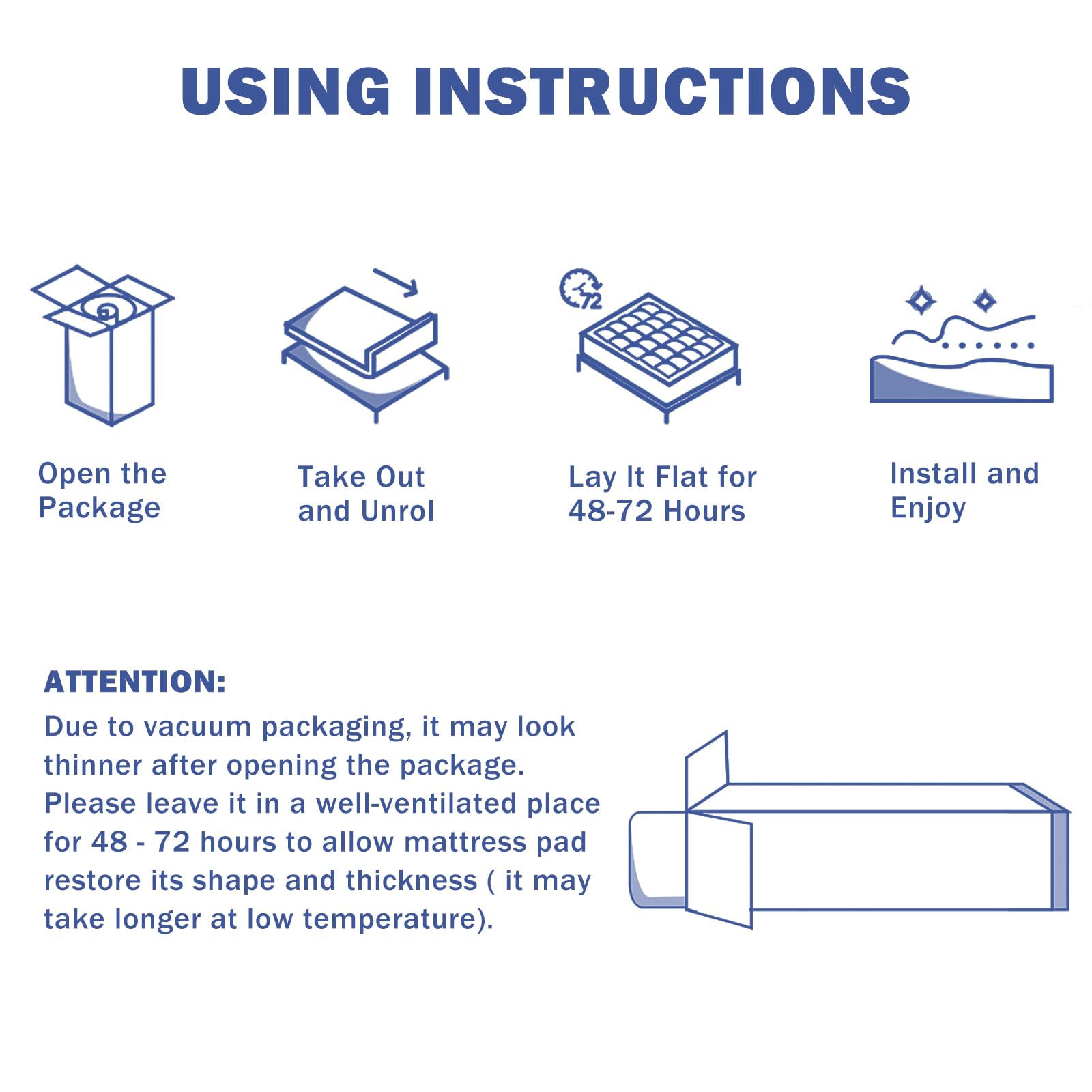 OLANLY surmatelas plié compact pour stockage et transport pratique