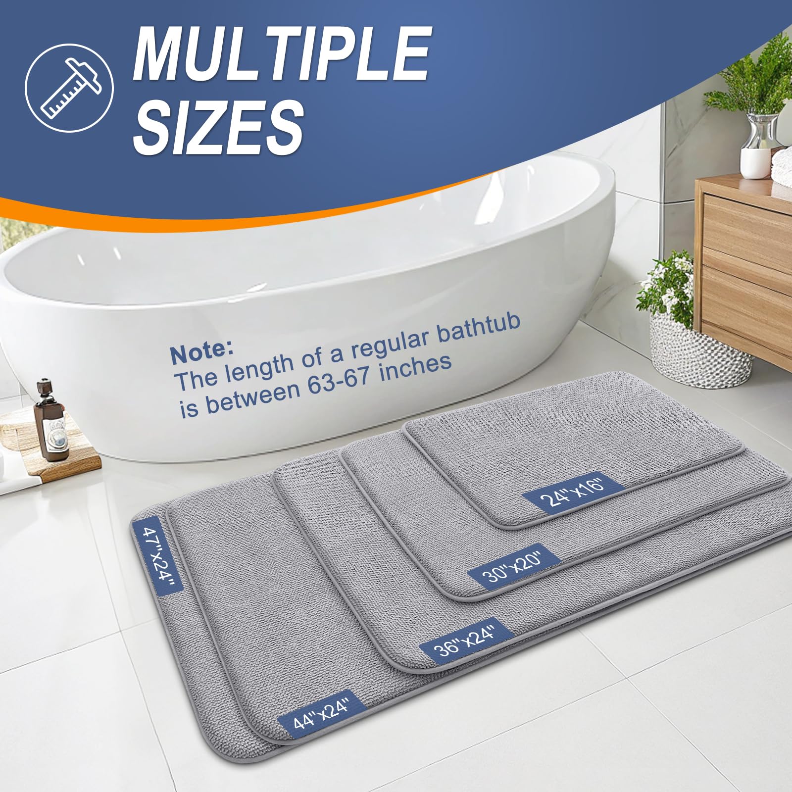 OLANLY tapis placé devant la douche absorbant l'eau instantanément