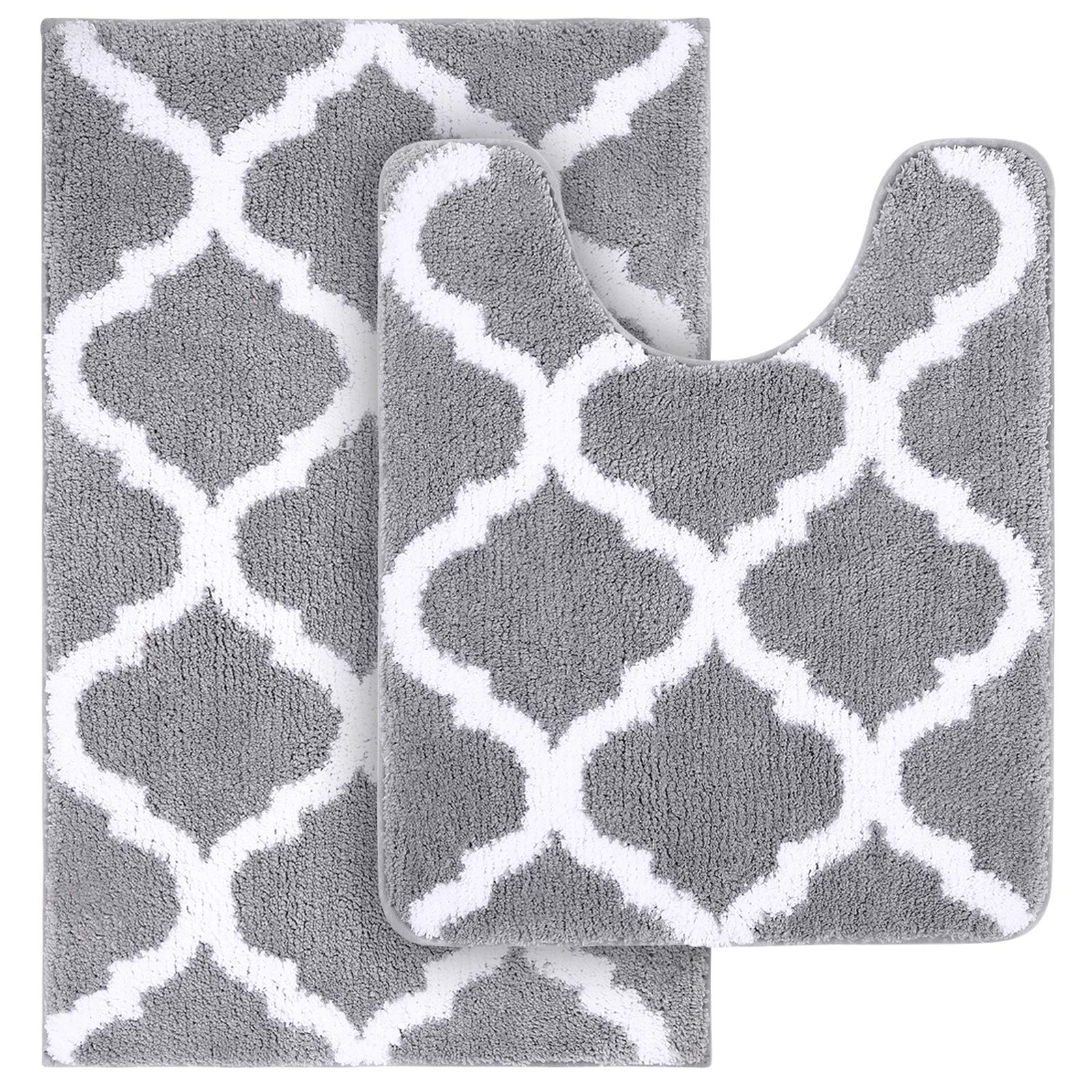 OLANLY tapis de bain face avant gris, design élégant et confort immédiat