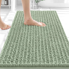 OLANLY vue frontale du tapis de bain montrant douceur et finition